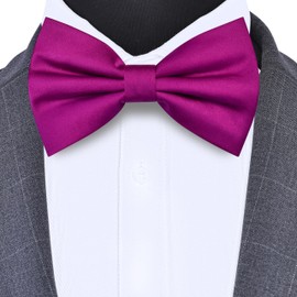 Branduce Plum Bow Tie for Men Pre-tied Adjustable Silk Blend Bowties for Wedding Party (BB05-08)