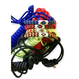 Majestic Ally Padded Beaded Nose Braided Rope Halter with 10' Matching Lead - Full (Royal Blue)