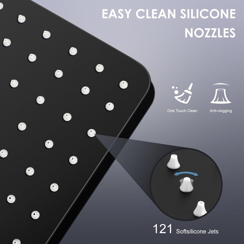 KINLIV 10" Rain Shower Head Matte Black - All Metal