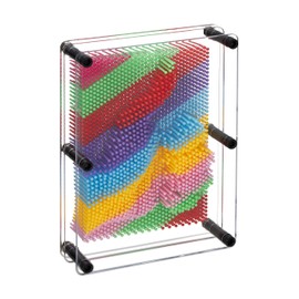 Relaxdays Picture Pinart Retro Play Children 15 x 20 cm 3D Print Pin Sculpture Nail Board Pinpressions Colourful, 70% 30% Plastic