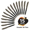 Erasable Gel Pens, 15 Pack Black Retractable Erasable Pens Clicker,