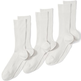 Lands' End Men s Seamless Toe Cotton Rib Dress Socks 3-pack Light Stone