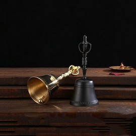 Classic Handbell with Handle - Notification, Kitchen, or Restaurant Table Call Bell Hotel Bell Gold