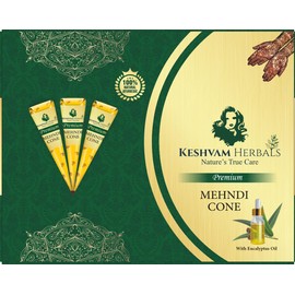 Keshvam Herbals Mehendi Cone, With Nilgiri Essential Oils for Hand or Legs, 100% Ayurvedic Natural mehndi cones, Set of 12