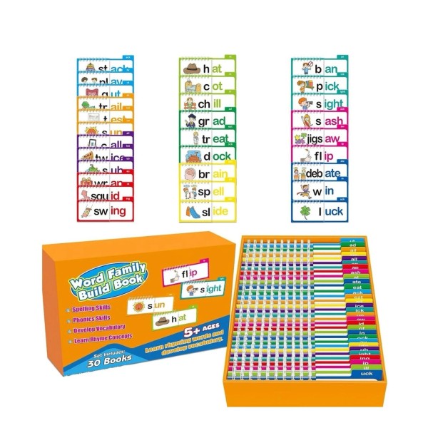 Unbranded 30 Read And Rhyme Flip Books Word Family Build