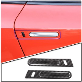 cartiangous Real Carbon Fiber Exterior Side Door Handle Cover Trim For Nissan GTR R35 08-16