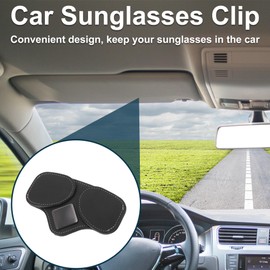 TUCKBOLD Car Sunglasses Clip Magnetic Universal Sun Visor Eyeglasses Holder Clip PU Leather,Zinc Alloy Black 13x7.5cm 1 Pcs