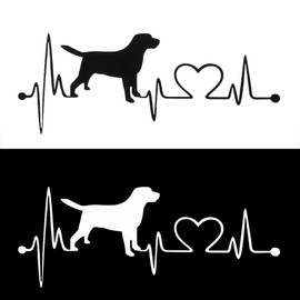 Xuniu Car Sticker, Labrador Retriever Heartbeat Love Sticker Car Styling Decoration Accessories