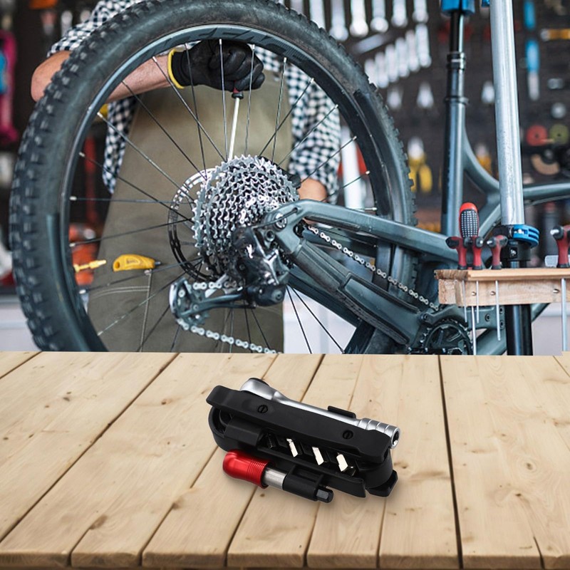 Bike Repair Tool Kit with Ratchet Wrench and Multifunctional Combination
