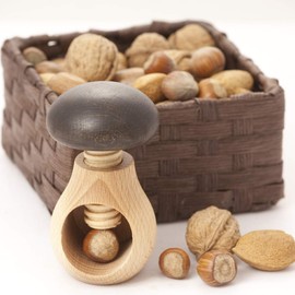 NEUSTANLO Nussknacker Pilz, mit Schraubgewinde, aus Buchenholz (3 Stück)