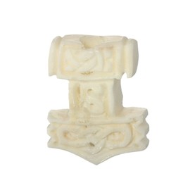NKlaus Hair jewellery beard bead Mjöll Thor's hammer with knot pattern bone curling bead 6423, cattle bones