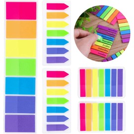 700 Piezas Notas Adhesivas, Índices 3 Tamaños Etiquetas Grabable Marcador de Página Tiras de Resaltador de Texto, 7 Colores, 5 Set