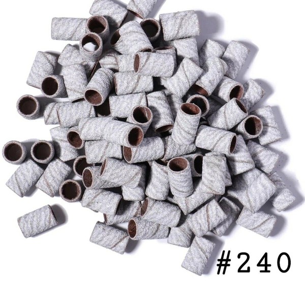 Unbranded 100Pcs 240 Grit Nail Sanding Bands Drill Bits File