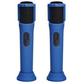 TXEsign Silicone Case for JBL PartyBox Wireless Microphone Rechargeable Battery-2 Pack, Anti-Rolling Protective Case with Base Rod Mic Sleeves Microphone Stand for Disco Stage Party TV Show (Blue)
