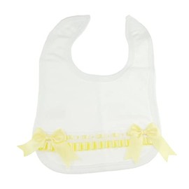 Cute Baby Girls Boys Babies Newborn 3 6 9 Months Essentials Infant Childrens Feeding Weaning Teething Bandana Burp Cloth Dribble Occasion Wedding Baptim Christening Fancy Bow Bib Cotton (Yellow)