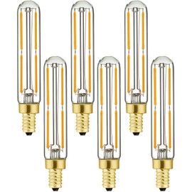 LEOOLS LED Bulb Dimmable 4W Equal 2700k Warm White Amber T6.5 E12 Candelabra Bulb 40 watt for Chandeliers, Ceiling Fan, Pendant, Wall sconces AC120V 400LM e12 Light Bulb 6Pack