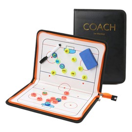 Ice Hockey Coaching Board, Ice Hockey Strategy Tactics Clipboard,RoseFlower Portable Strategy Ice Hockey Coach Training Equipment Board Accesories Kit- with Zipper and Magnetic Player Markers