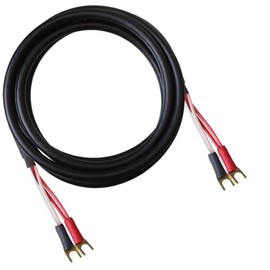 Blue Jeans Cable Canare 4S11 Speaker Cable, with Ultrasonically-Welded Conventional (Non-Bi-Wire) Terminations, (One Cable - for one Speaker); Assembled in The USA (10 Foot, Black, Spades to Spades)