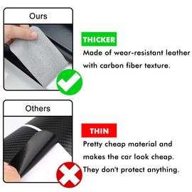 Newace Car Door Sill Protector for Silverado: Door Entry Guard Scuff Sill Protector Plate Accessories Carbon Fiber Anti-Scratch Sticker for Chvey Silverado 1500 2500 3500 HD Accessories- 4Pcs(Red)