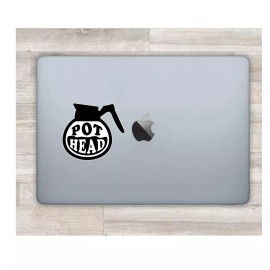 Texas Hart Designs Coffee Pot Head Laptop Sticker