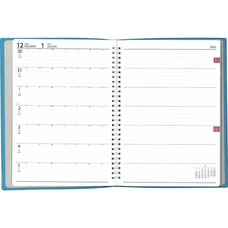 Hakubunkan 2025 B5 Weekly Business Planner Block, Blue, No.226 (Begins