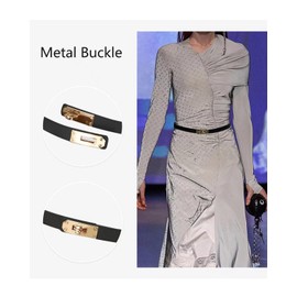 ANHAISHUILV Women's Skinny Leather Belt with Adjustable Turn-Lock Buckle - Ideal for Dresses, Jeans, and Coats