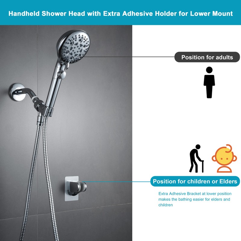 Umyder Handheld Shower Head with ON/OFF Switch,Detachable 8 Mode High