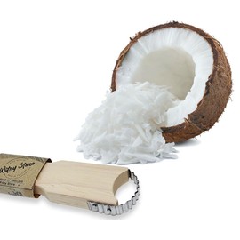 WitnyStore Coconut Grater - Vintage Kitchen Tool - Thai Traditional Style Multipurpose Easy to Use Portable Wooden Hand Held Scraper and Shredder for Fresh or Baby Coconut Meat - 7 x 1.5 x 0.5 inches