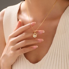 925 Sterling Silver Mountain Mustard Seed Necklace for Women Dainty 14k Gold Plated Pendant Necklace Graduation Necklaces Faith Jewelry Baptism Confirmation Religious Christian Graduation Gifts (Gold)