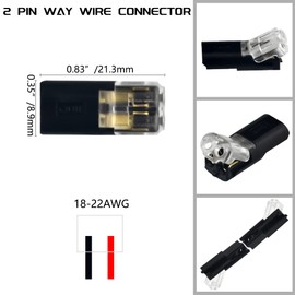 WMYCONGCONG 15 PCS Low Voltage Wire Connector 2 Pins Wire Splice Connectors Universal Compact Wire I Type Connectors No Wire-Stripping Required for 20/22 AWG Cable(I Type)