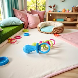 Yxinjy 1 Pc Random Color Dog Toys for Aggressive Chewers,Rubber Pacifier Puppy Dog Chewing Molar Play Toy Cute Funny Pet Supplies