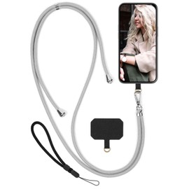 moex Unleash für HMD Arc – Handykette mit Karabiner, Umhängeband schnell abnehmbar – Smartphone Necklace mit Pad für Hüllen, Kette zum Umhängen in Hellgrau