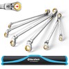 DURATECH Extra Long Anti-Slip Flex-Head Ratcheting Wrench Set, Double Box