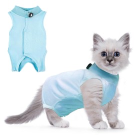 RUGBOL Cat Recovery Suit, Cat Surgery Recovery Suit Cat Baby Grow After Surgery Cat Body Suit Cat Post Surgery Suit Bodysuit After Surgery Recovery Suit Abdominal Wounds（S,Blue）