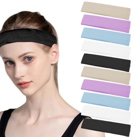 RDNKVB 10pcs Yoga Headbands Elastic Hair Bands Non-Slip Hair Band Women Sports Running Exercise Gym