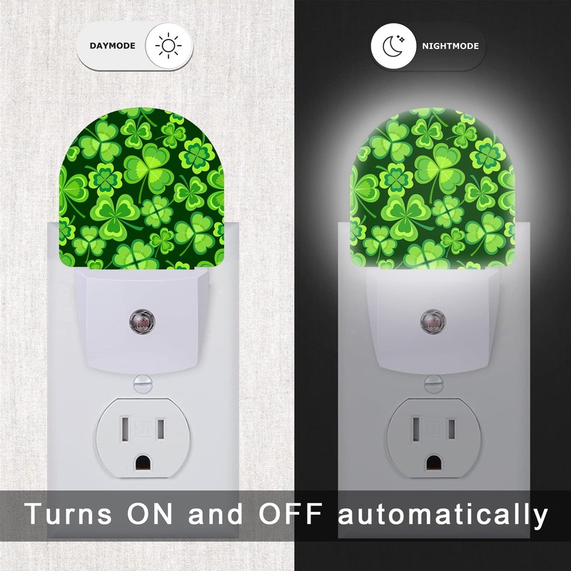 AOWULA Clover Leaf Night Light,Lucky Green St. Patrick's Day Night