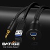 BATIGE USB 3.0 & 3.5mm Car Mount Flush Cable, 3ft