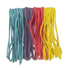 ZIIYAN Large Rubber Bands, 140 Pcs Colored Long Rubber Bands, Big Rubber Bands, Giant Rubber Bands, File Rubber Bands, Elastics Bands, Heavy Duty Rubber Bands for Office, Home and kitchen, 7x1/8 inches, 4 Assorted Colors