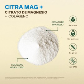 Citrato De Magnesio En Polvo Con Colgeno Hidrolizado Puro 600g 60 Porciones Sabor Natural Suplemento Alimenticio 100 Orgnico Keto Friendly Y Gluten...