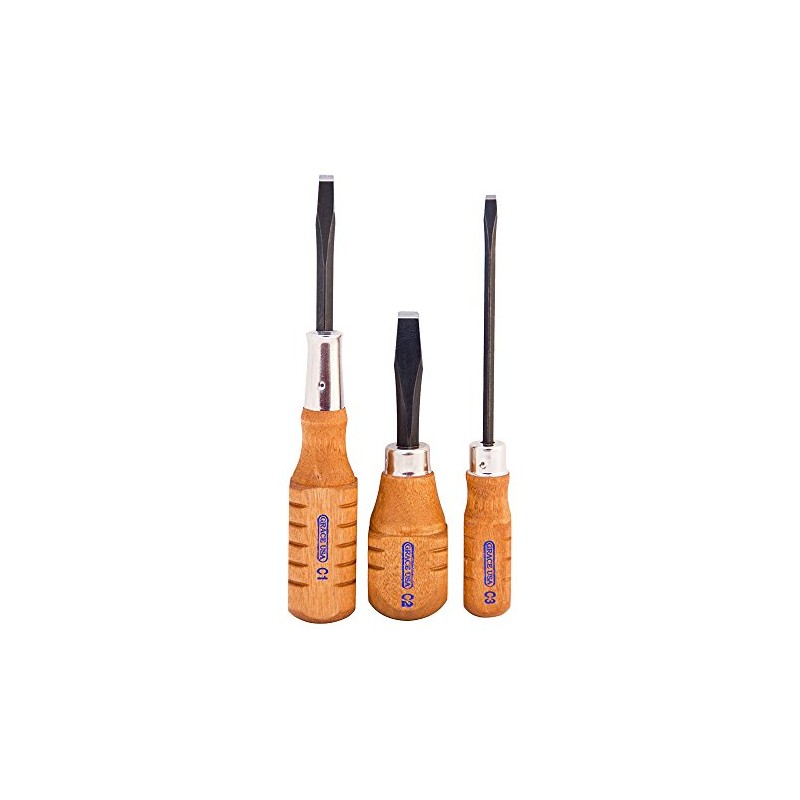 Grace USA Peacemaker Screwdriver Set, 3 Screwdrivers, Flat Head, Steel