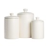 10 Strawberry Street CAN WHT Kitchen Canister Set, 3 Piece,