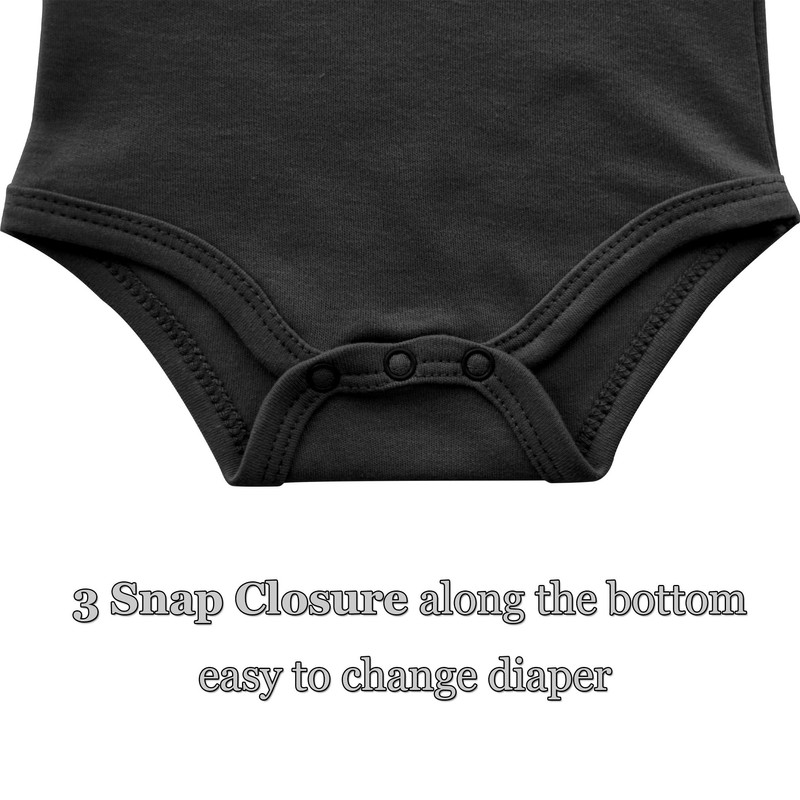 BINIDUCKLING Baby Girls' Bodysuit 3-Pack Short Sleeve Plain, black