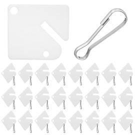 Elegaperma 50Pcs Slotted Key Tags Rack Plastic Key Tag with Metal Snap Hook