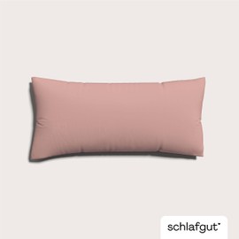 schlafgut Knitted Jersey Cushion Cover 40 x 80 cm Purple Mid Plain Soft Premium Pillowcase Single, Wrinkle-Free with Elastane