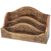 Purity Style Rustic Carved Wooden Letter Rack/Desk Tidy - Three