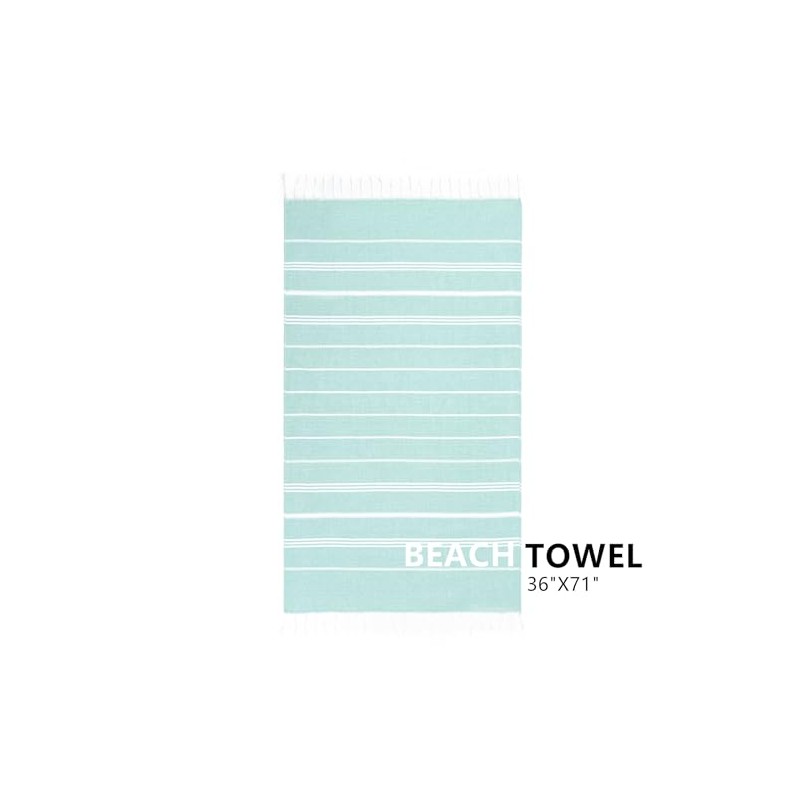 Aegero Quick Dry Sand Free Turkish Beach Towel - Aqua