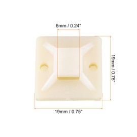 Rebower Cable Fixing Base Self-Adhesive Wire Tie, [for Wire, Cable, Rope] - 0.24 Inch/White, Yellow/ 60 Pcs