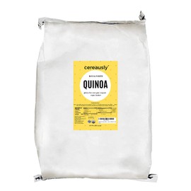 CEREAUSLY Organic White Quinoa in Bulk | 10 Lb | Restaurants | Wholesale | Bolivian | Royal | NON-GMO | Kosher | Gluten-Free | Vegan
