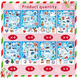568 PCS Winter Stickers for Kids, Hello Winter Theme Stickers, Winter Holiday Stickers with Snowflake Penguin Snowman Polar Bear, Winter Snowflake Stickers Decor for Envelopes Cards Scrapbooking
