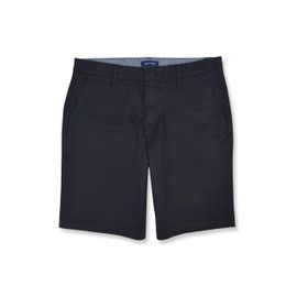 Nautica Men's Classic Fit Flat Front Stretch Solid Chino 10" Deck Shorts, (34W, True Black)